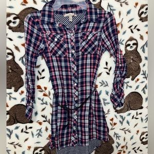 Speechless Dresses | Girls Flannel Button Down Dress |